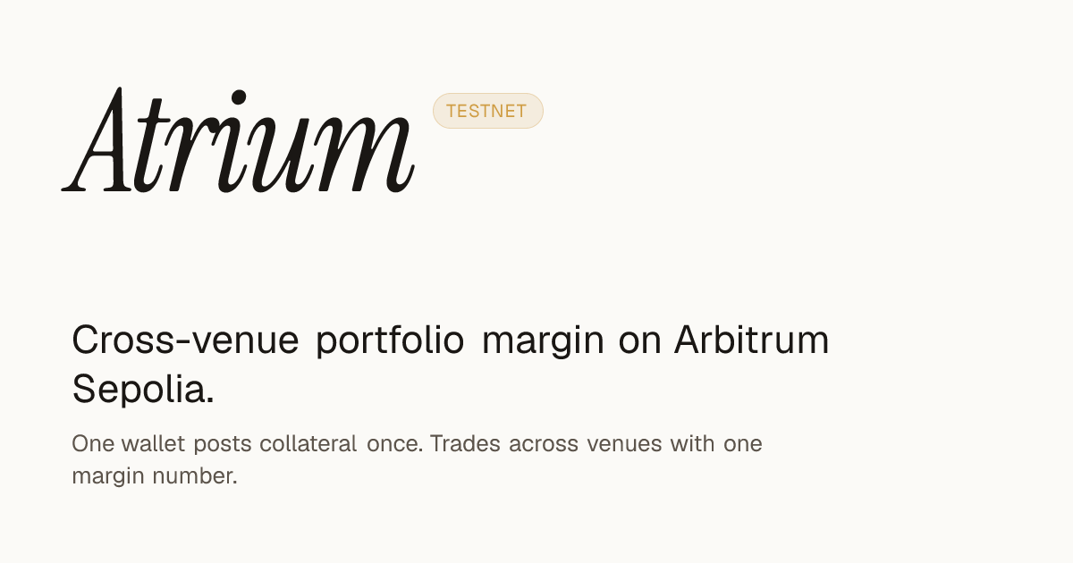 Atrium · one wallet, every venue, one buying-power number